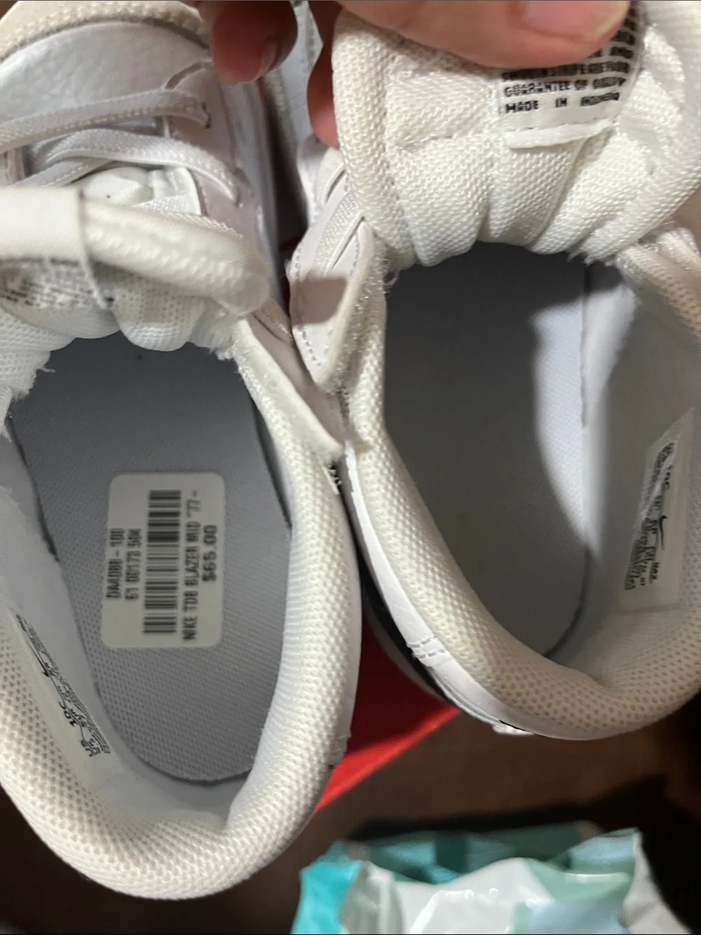 Nike Kids White and Black High-Top Sneakers